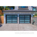 Frameless aluminum glass modern garage door